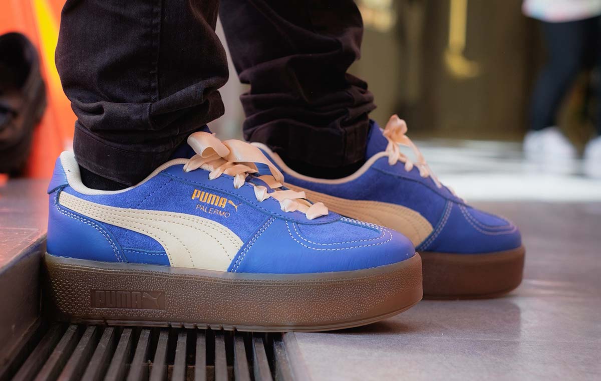 プーマ パレルモ エレヴァータ CF ウィメンズ PUMA PALERMO ELEVATA CF WNS VIVID BLUE-HAUTE COFFEE レディース スニーカー 400452-01