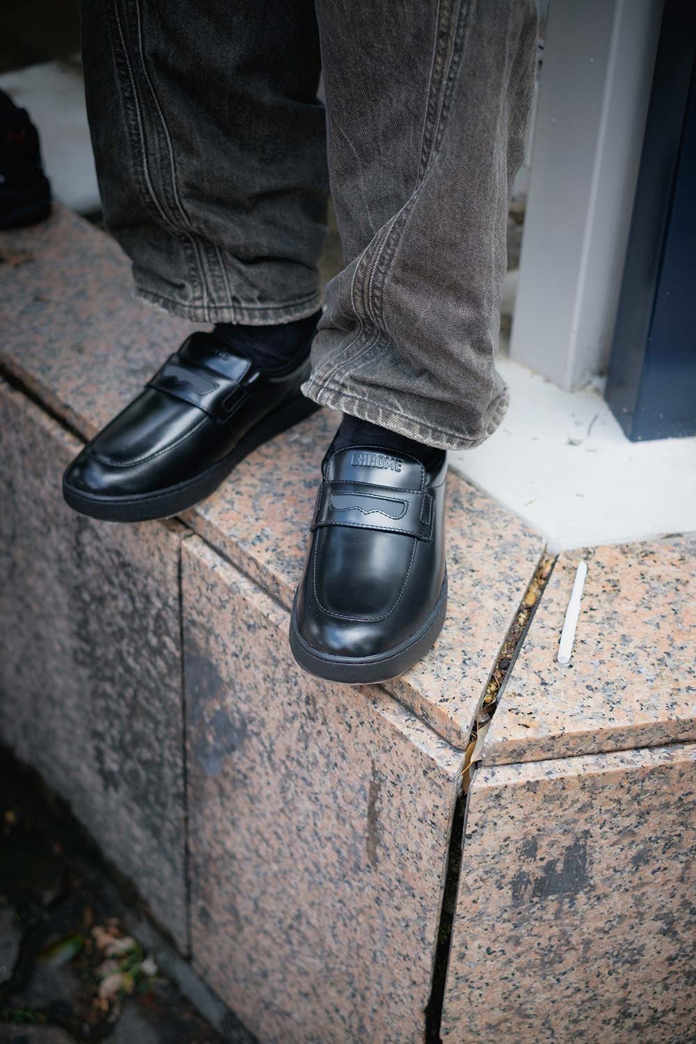 クローム A27 ローファー CHROME A27 LOAFER BLACK SMOOTH メンズ