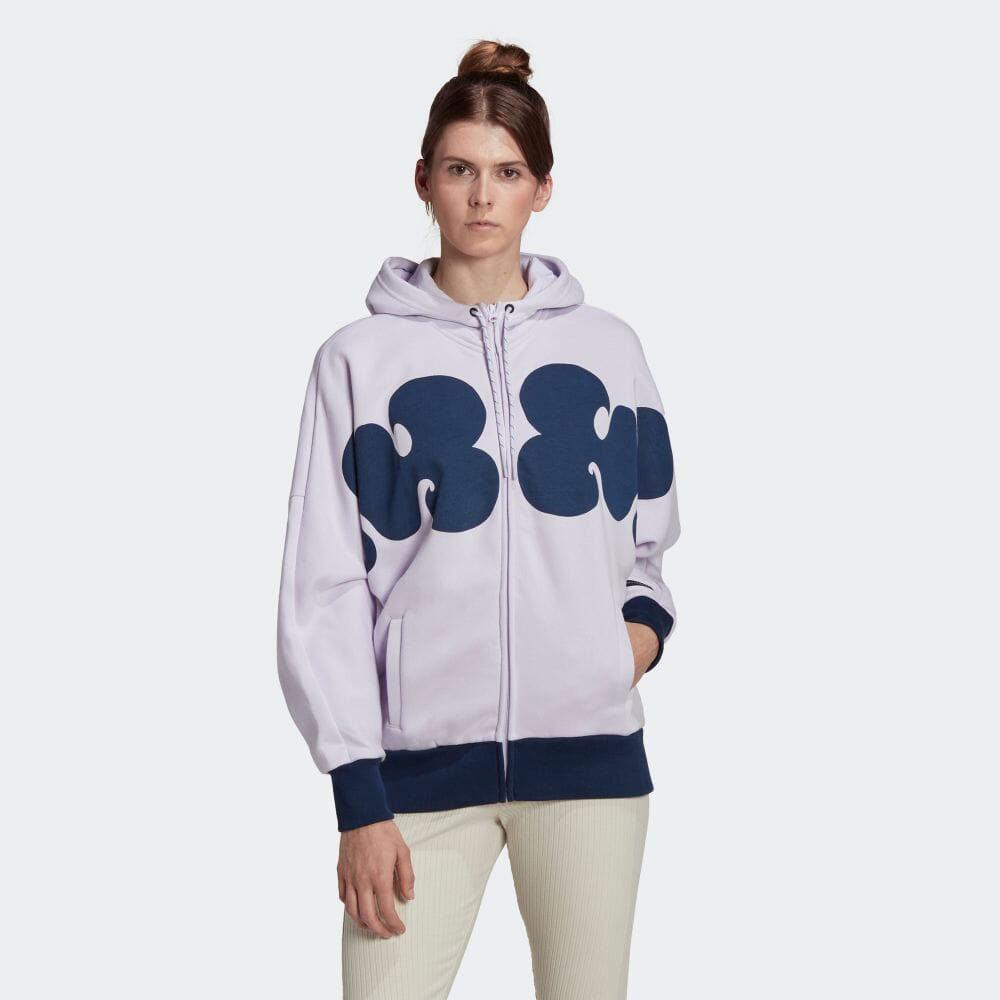 アディダス マリメッコ フーデッド トラックトップ adidas パープルティント レディース スウェット フーデッド トラックトップ HJ7305