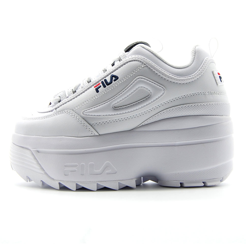 フィラ ディスラプター 2 ウェッジ FILA DISRUPTOR II PREMIUM ホワイト/ネイビー/レッド レディース スニーカー  厚底スニーカー プラットフォーム F04250125